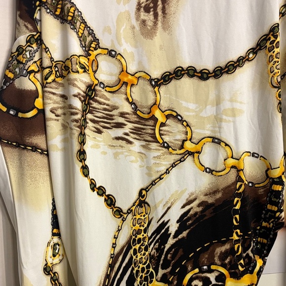 Leopard Print Chain Pattern Open Back Dress - Picture 3 of 6